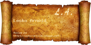 Lesko Arnold névjegykártya